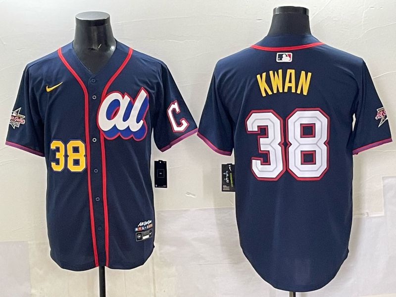 Men 2025 Cleveland Indians #38 Kwan Drak Blue All star Nike MLB Jersey style 5->cleveland indians->MLB Jersey